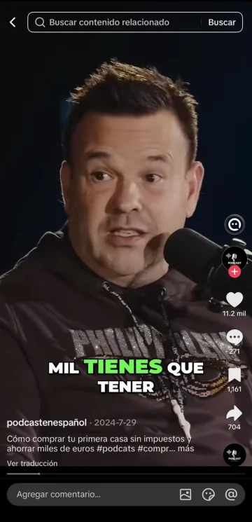 Clip de podcast compartido en Reels